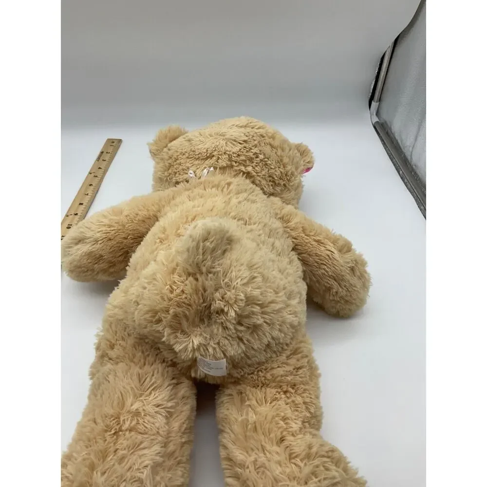 21-Inch Teddy Bear with Pink Bow,‎ Pink/Silver Hearts by Tom's Toys